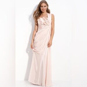 adrianna papell E Live From The Red Carpet Pink Long One Shoulder Gown Size 8